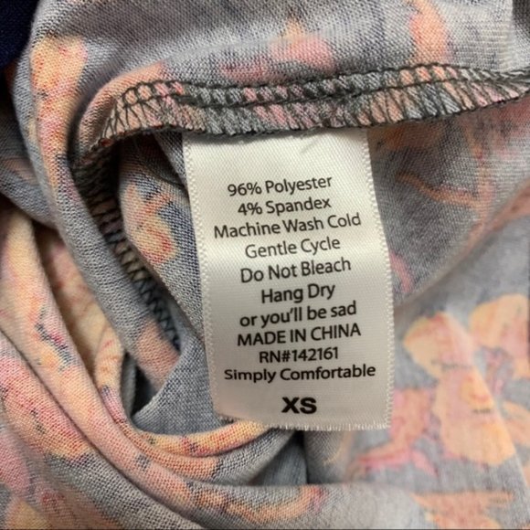 LuLaRoe floral, hard to find, Randy Baseball shirt, XS blue and orange print top - Picture 8 of 10